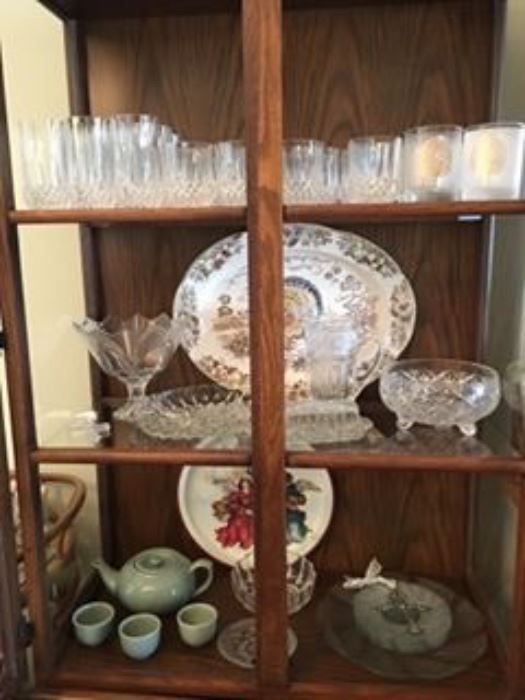 Large Collection of Crystal, Vintage Turkey Platter made in the USA 