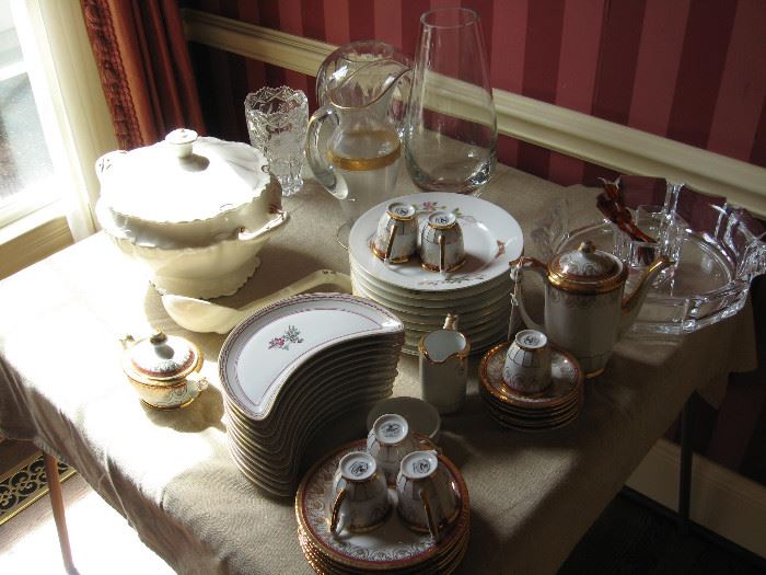 Lovely covered tourine, Czech tea set, and more 