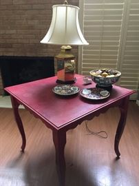 end table, lamp, decor