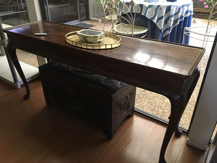 elegant sofa table or entry way table, solid wood