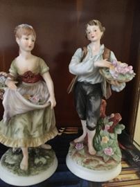 Peasant girl and boy porcelains