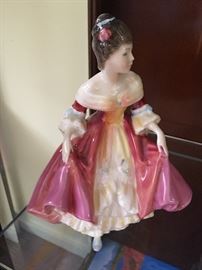 Royal Doulton pink lady figurine