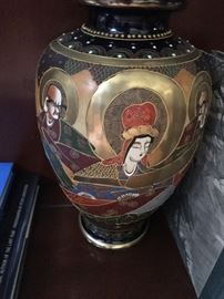 unusual and detailed painted Asian vase