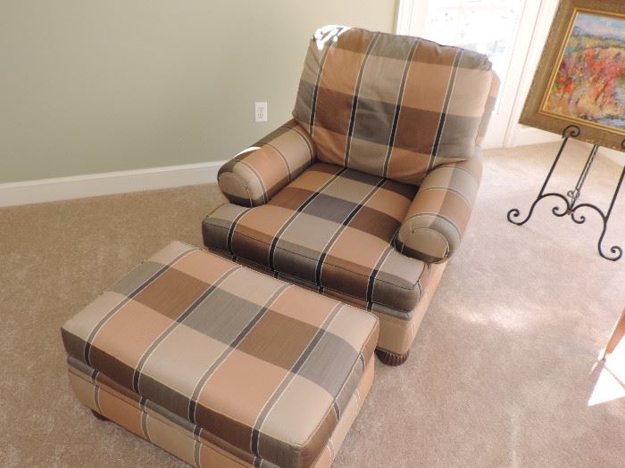 Hickory White Chair and Ottoman