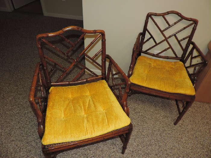 PAIR of Bamboo Armchairs