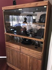 LARGE MODERN WOODEN CHINA CABINET- 48"WIDE X 16"DEEP X 74"TALL