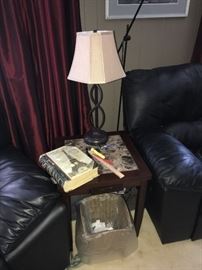 WOOD AND FAUX MARBLE SIDE TABLES-2 AVAILABLE