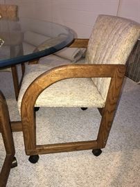 ROUND GLASS-TOP TABLE WITH 4 CHAIRS - 48” IN DIAMETER AND 28.5”TALL