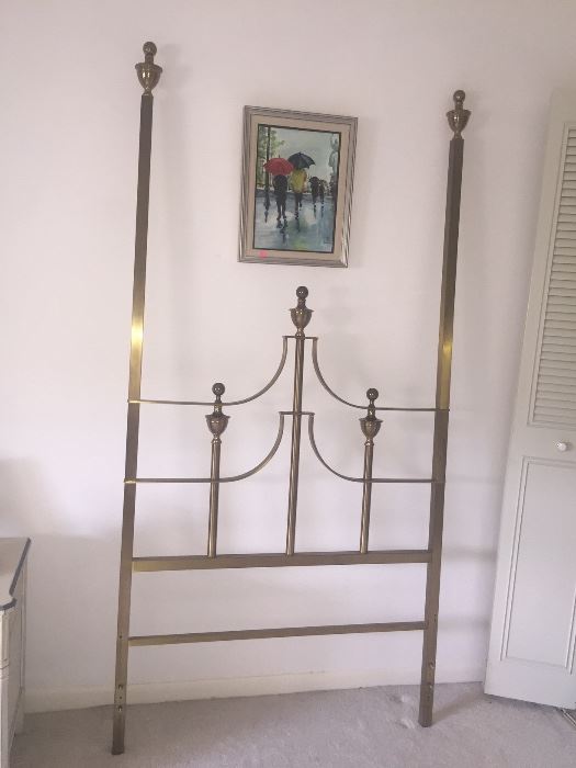Vintage tall solid brass unique headboards