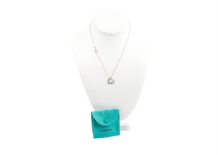Tiffany & Co. Sterling Silver Heart Necklace: A Tiffany & Co. sterling silver heart necklace.