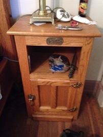 #14 White Clad oak cabinet w/door 18x13x29. $120
