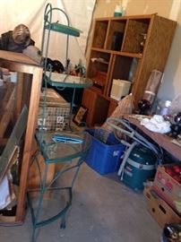 #27 Green metal corner bakers rack 16x63 $75
#22 Ent. center 60x16x86. $75