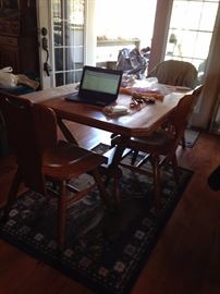 #53 German maple table w/4 chairs 34x46-60x27 $275
Note: comes with veneer to repair the top of the table