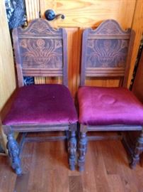 #80 (2) Antique dining chairs $30 each