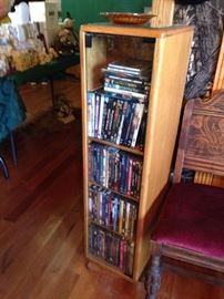 #10 oak glass shelf cabinet 20x8x74. $75