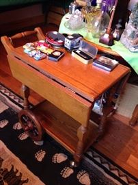 #5 Oak dropside serving cart 14-26x24x28. $125