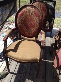 #66 (2) round back wood side chairs $40 each 