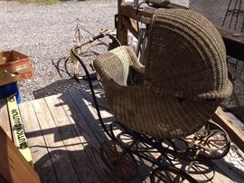 #65 antique baby buggy "as is" $100