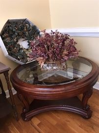 Round Glass top coffee table 