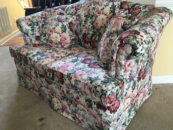 floral fabric love seat