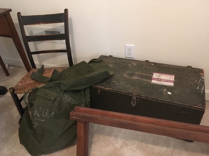 Military duffle bag and trunk