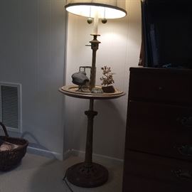 Mid century floor lamp.  Collection of rocks and Kentucky coal?  yup!