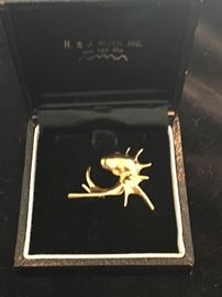 solid 14k gold ladies brooch