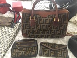 Vintage Fendi Roma Italy handbag with coin purse and wallet, gently used