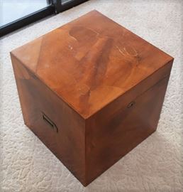 Wood box with brass trimmings 