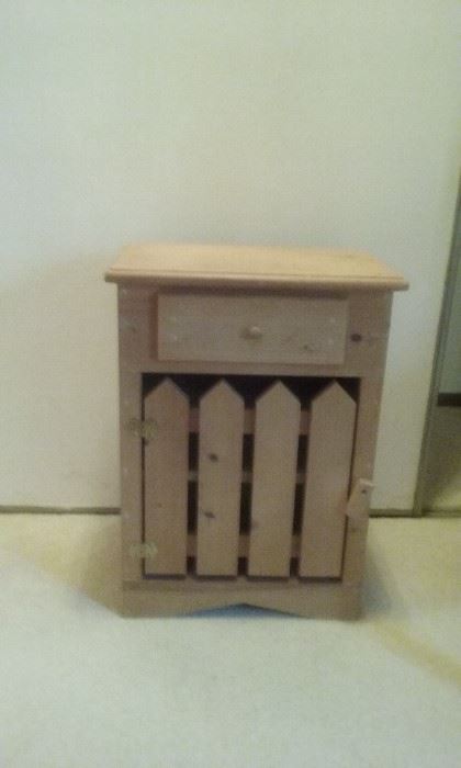 Cute unfinished pine night table