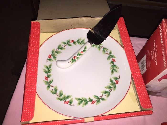 Christmas cake plate/server