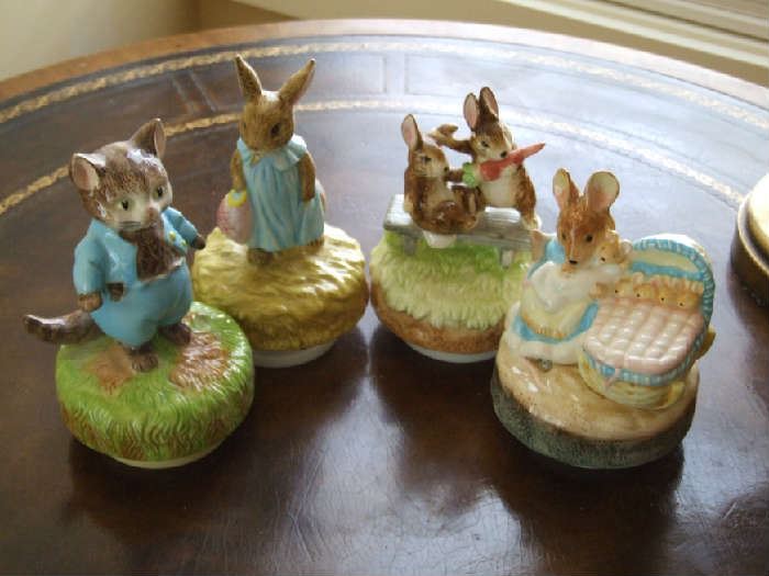 ASSORTED BUNNY & MICE MUSICAL FIGURINES