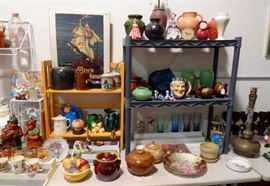 Rookwood Lamp; Royal Doulton Toby Mug, Misc. Bean Pots