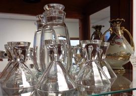 Steuben Decanter Set With 8 Glasses