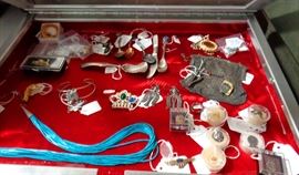 Military & Lodge Pins, Mesh Purse, Sterling Spoons & Earrings