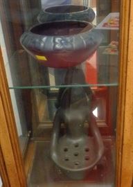 Van Briggle Bowl & French Pottery Flower Frog