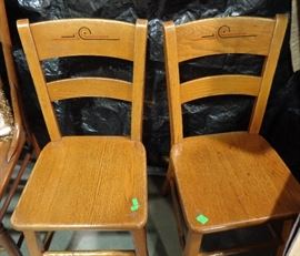 Vintage Wood Deco Chairs