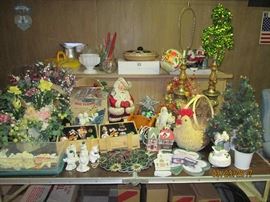 Christmas Halloween Spring etc. decorations galore!