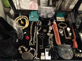 Great Costume Jewelry.. an Omega Watch, some Tiffany to Company Cufflinks.. pretty bobbles for the pretty Ladies and the handsome stuff for the guys!