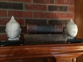 Marble Buddha Bookends.