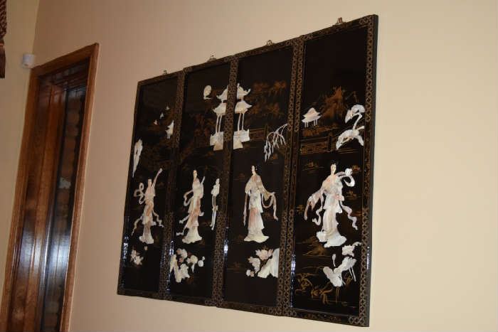 Asian Wall Hanging with mother of pearl