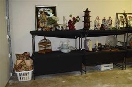 Asian - Oriental Eggs on stands, Decanter, Vase and Flowers, Candles, more