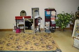 Mirrors, Dressing Table, Stool, Makeup Bags, Plants, Art