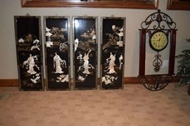 Asian Wall Panels, Wall Clock