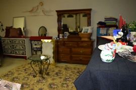 Dressing Table, Glass Top Table, Dresser with Hutch, Area Rug