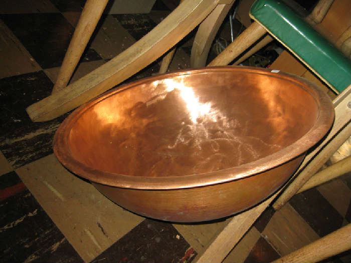 Very Large Copper Plated Bowl