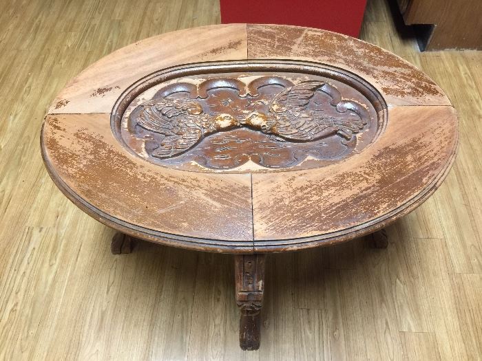 Carved table (needs a new piece of glass)