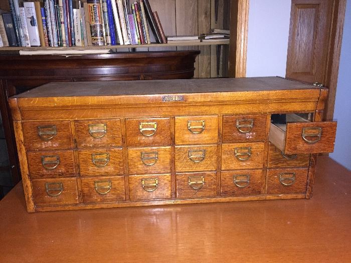 Vintage library card cabinet