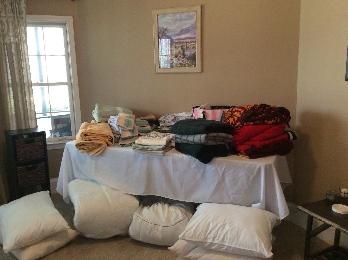 LINENS , PILLOWS, BLANKETS OH MY!!!! 
