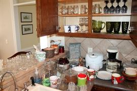 Glassware, small appliances, dishes
